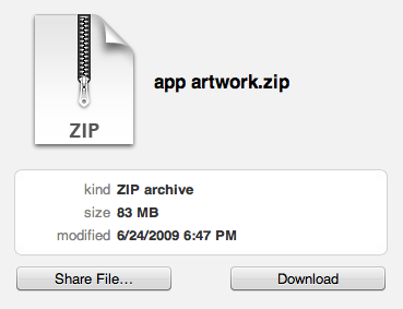 Share Files using MobileMe Share files that are too big to e-mail by clicking the Share File... button